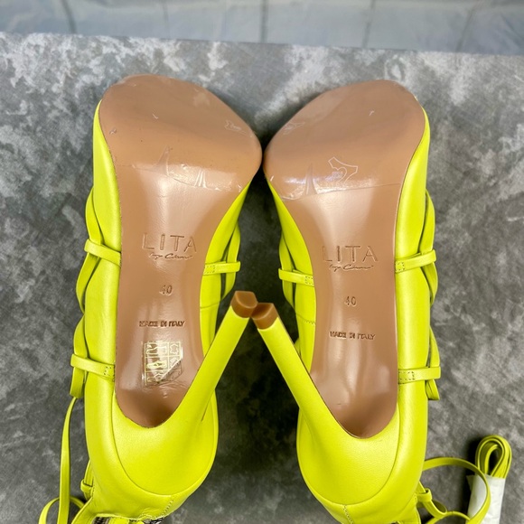 BN Lita By Ciara Strappy Heeled Sandal in Lime Size E40 - Picture 9 of 16